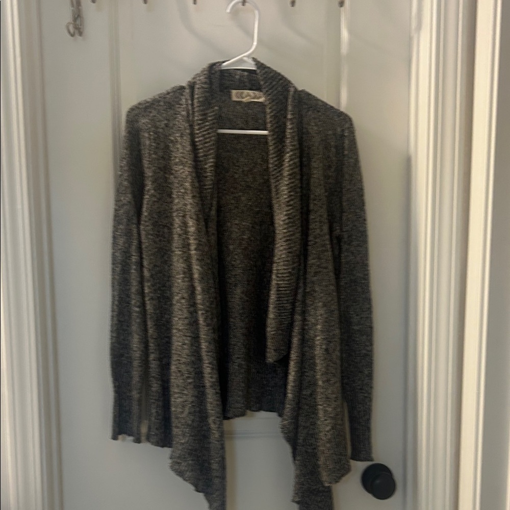 Pink Rose Charcoal Draped Cardigan Size small